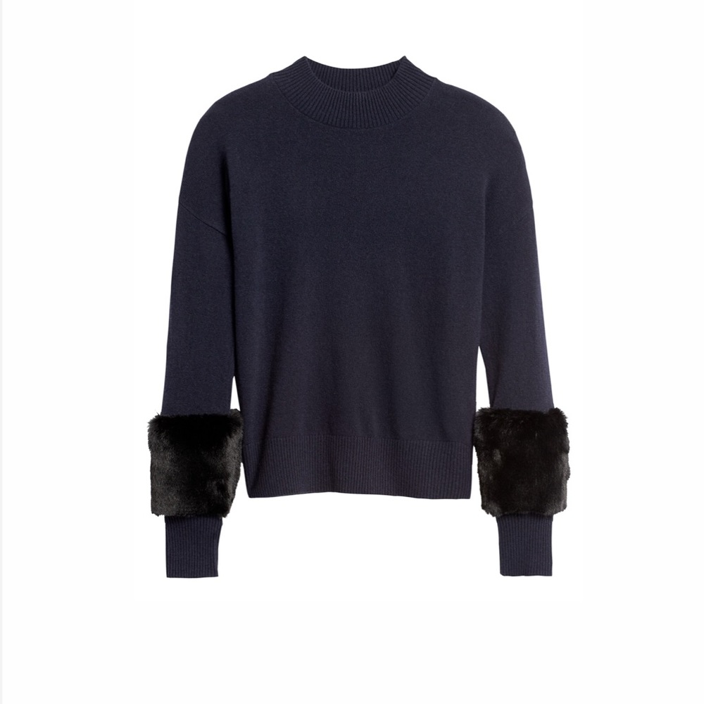 Banana Republic faux fur cuff sweater